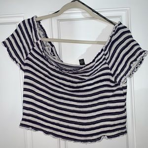 Cropped Striped Stretchy Top